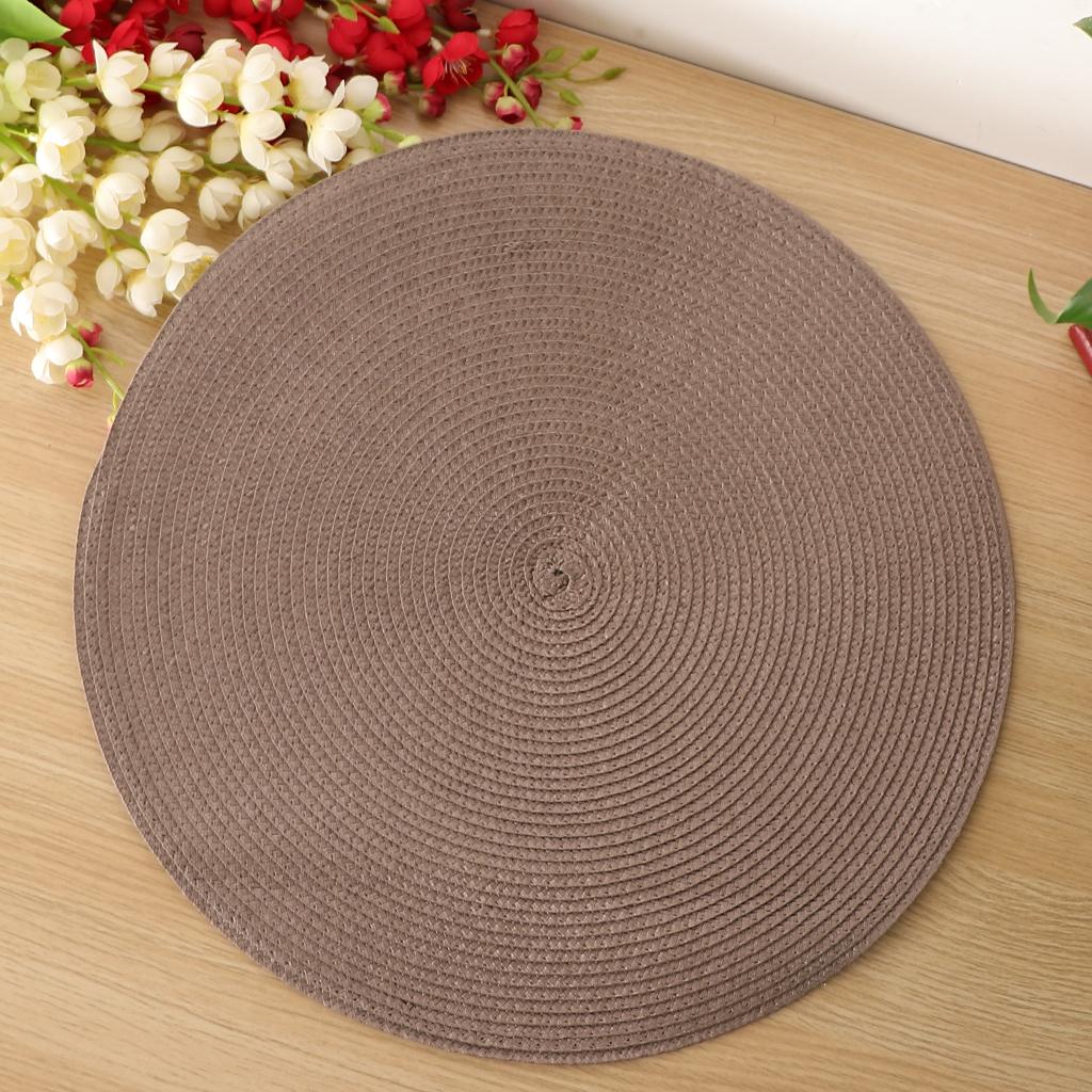 Round Placemats Heat Resistant WashableTable Mats for Kitchen Table Gray