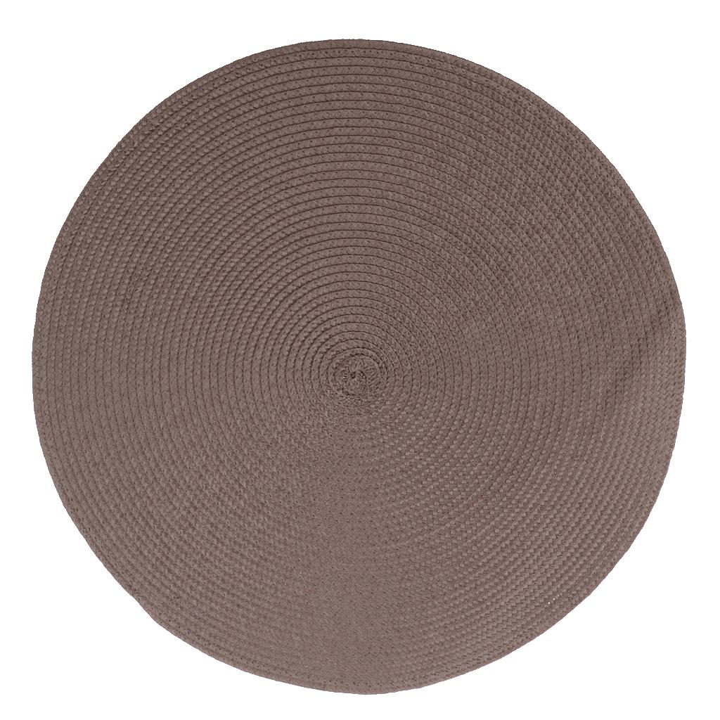 Round Placemats Heat Resistant WashableTable Mats for Kitchen Table Gray