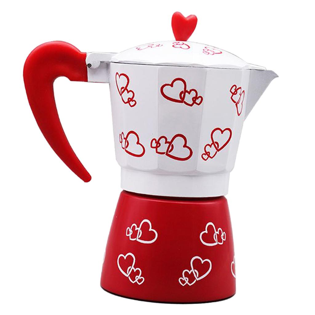 Coffee Pot Double Aluminium Kettle Moka Latte Jug with Infuser 6 Cup
