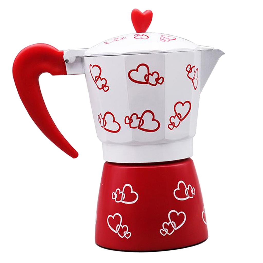 Coffee Pot Double Aluminium Kettle Moka Latte Jug with Infuser 6 Cup