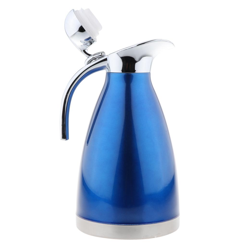 Stainless Steel Thermal Coffee Carafe Double Walled Vacuum Bottle Blue