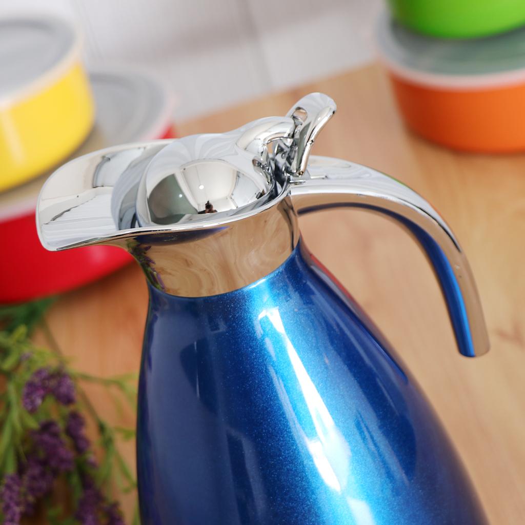 Stainless Steel Thermal Coffee Carafe Double Walled Vacuum Bottle Blue