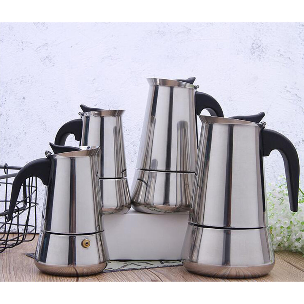 Stainless Steel Stovetop Moka Espresso Coffee Maker Pot Percolator 2 Cup