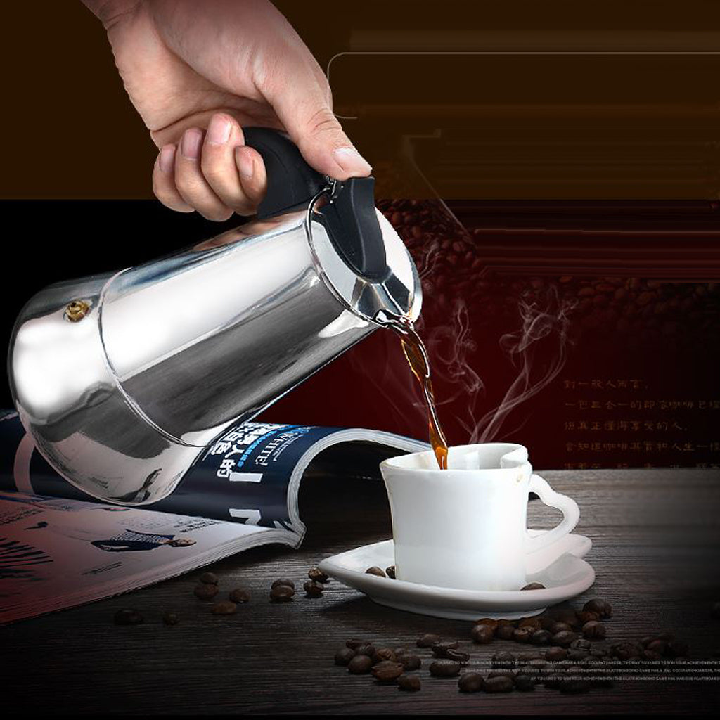 Stainless Steel Stovetop Moka Espresso Coffee Maker Pot Percolator 2 Cup