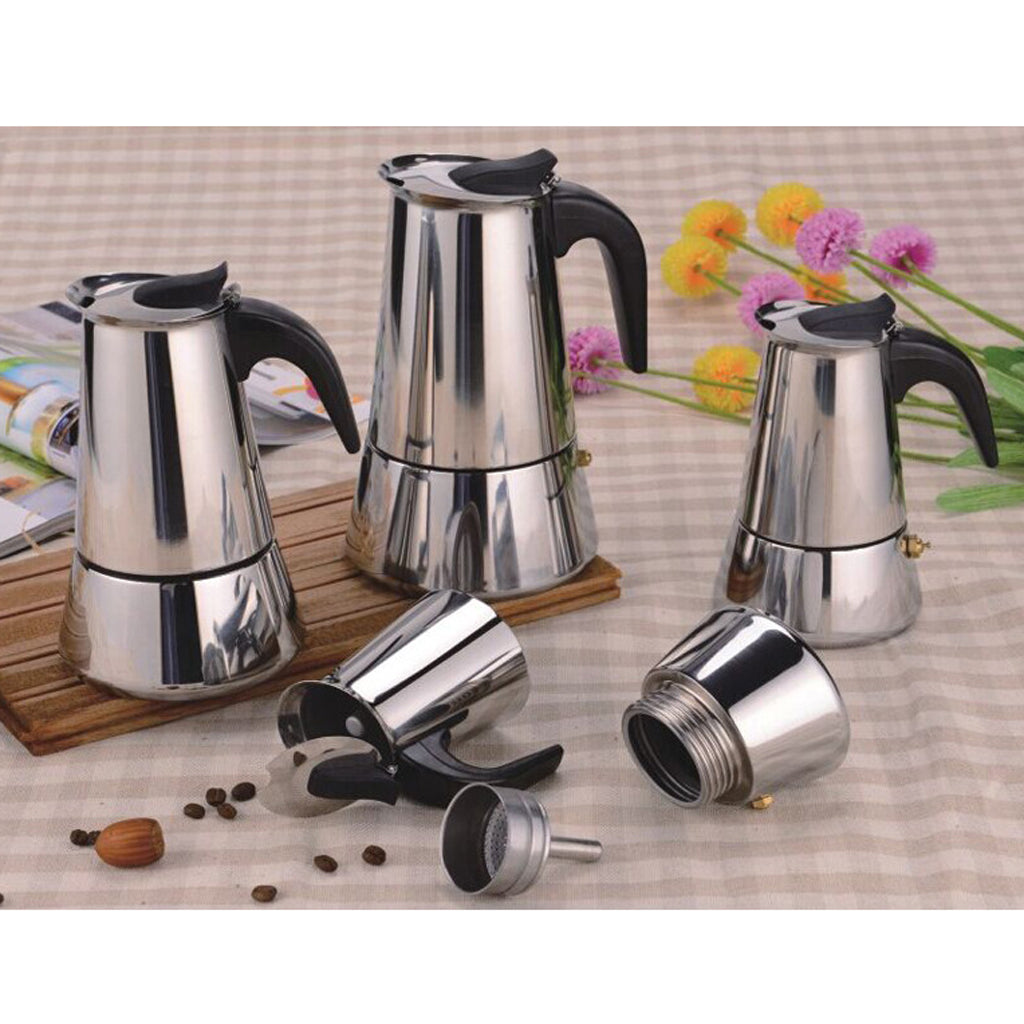 Stainless Steel Stovetop Moka Espresso Coffee Maker Pot Percolator 9 Cup