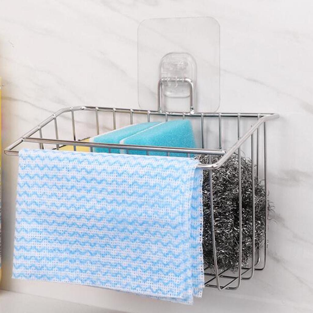 kitchen Cabinet Wall Mount Basket Large 19X11X15cm No trace Glue paste