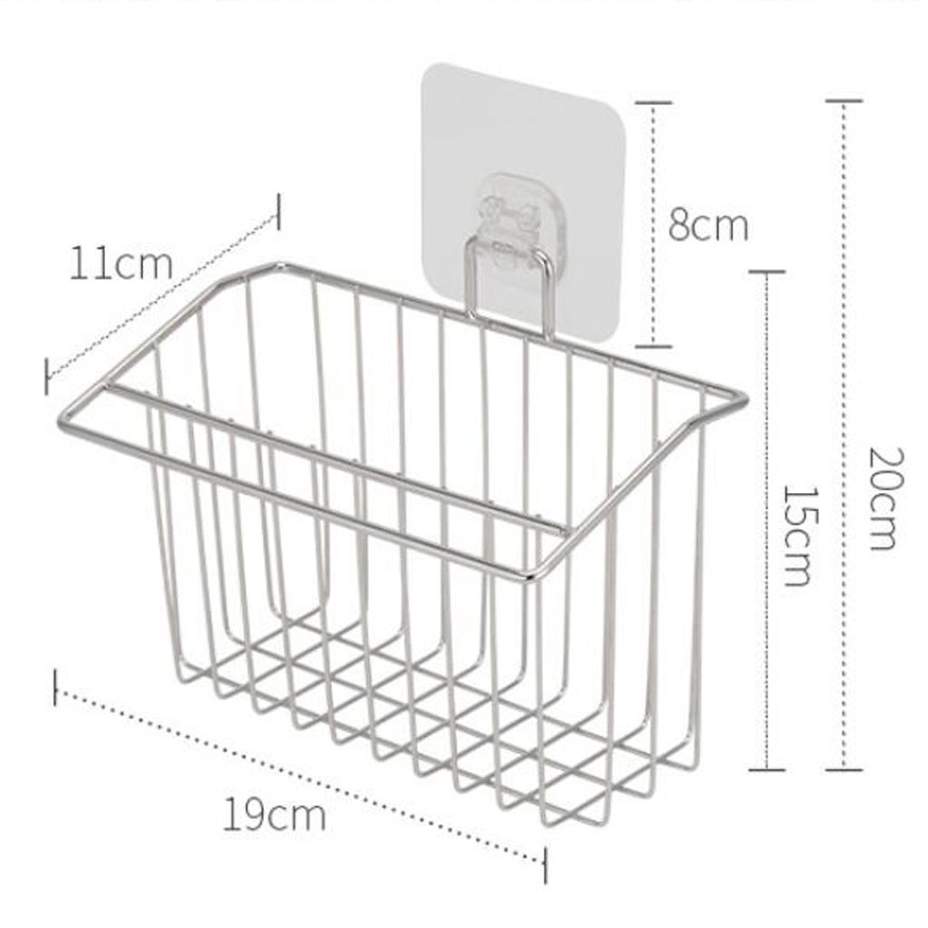 kitchen Cabinet Wall Mount Basket Large 19X11X15cm No trace Glue paste