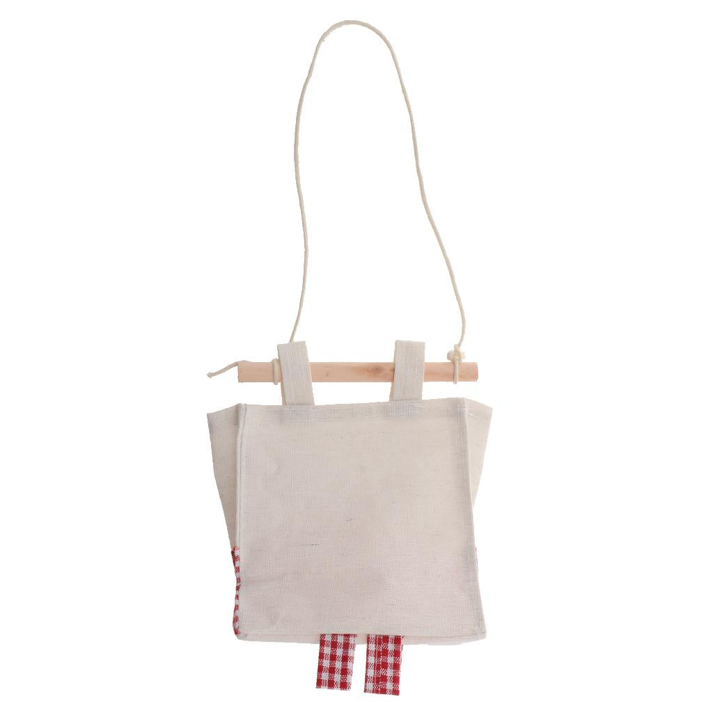 Cartoon Hanging Pocket Storage Bag Organizer Closet Rack Red Grid