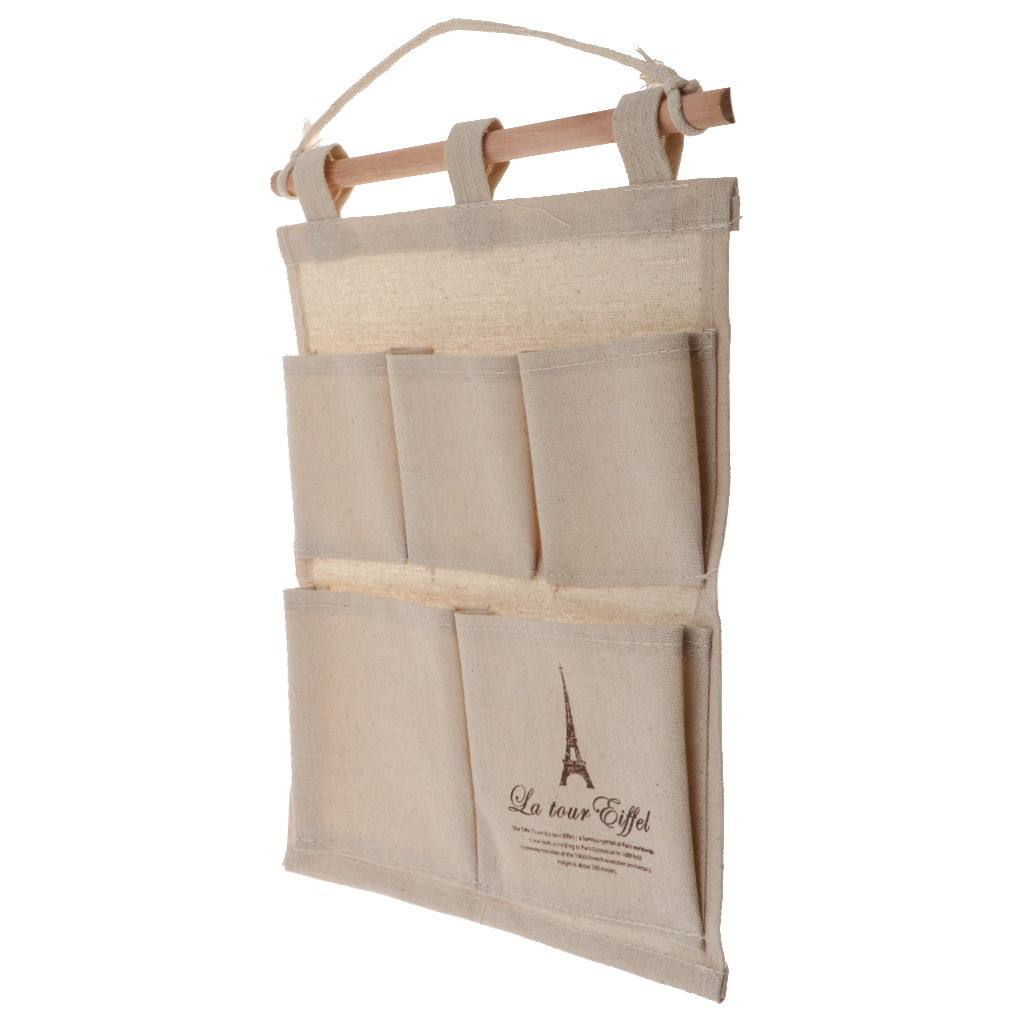 Over The Door Organizer Wall Hanging Storage Bag 5 Pocket Coffee Tower