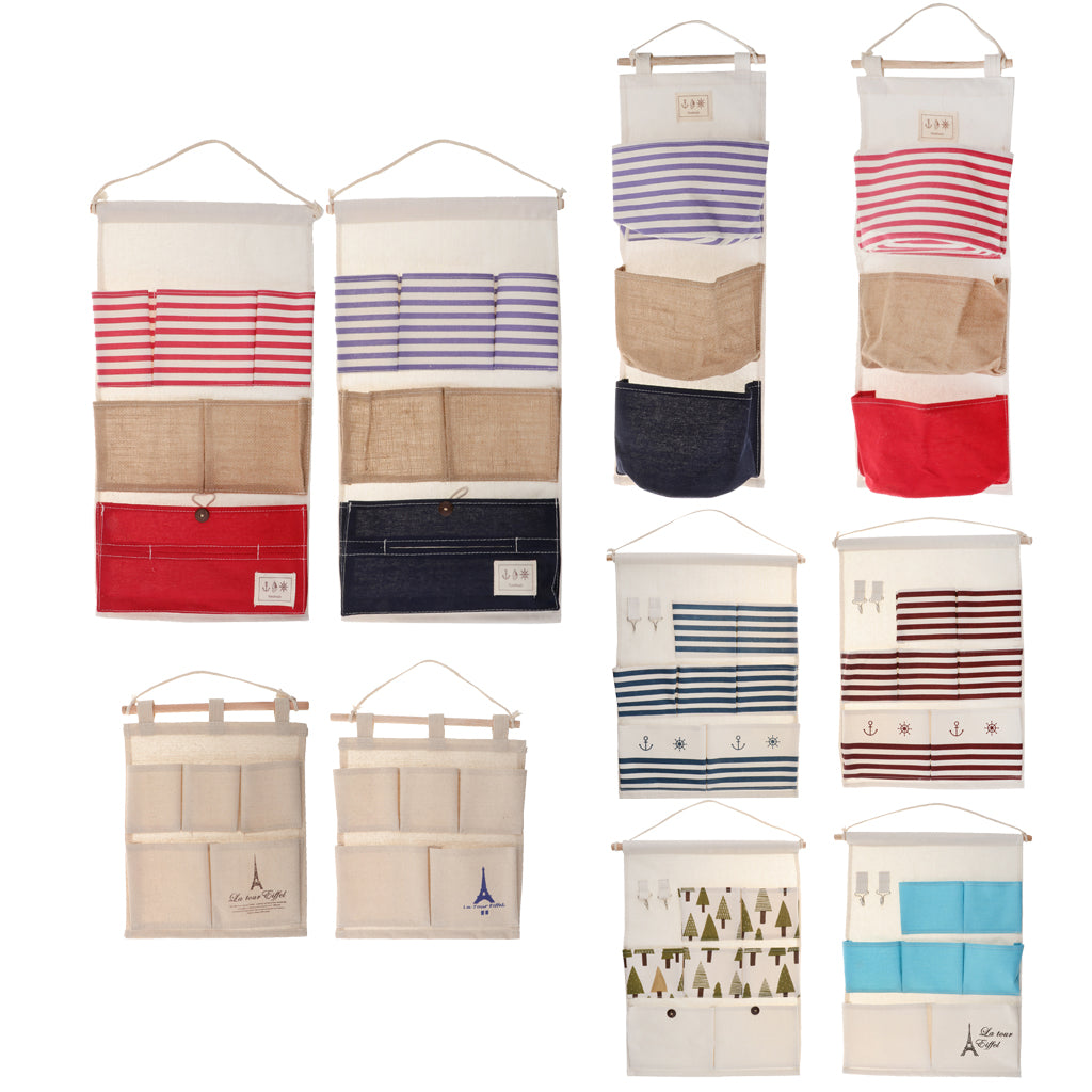 Over The Door Organizer Wall Hanging Storage Bag 5 Pocket Coffee Tower