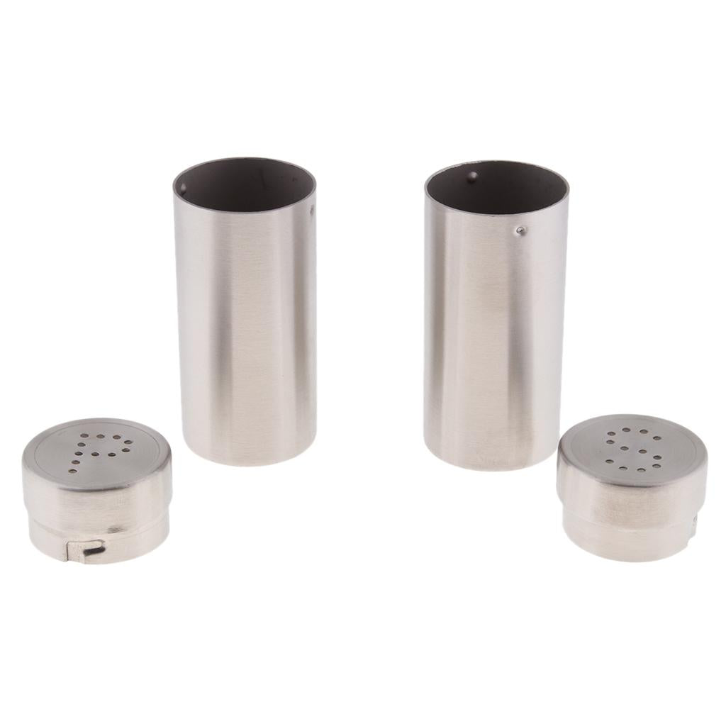 2Set 4Pcs Stainless Steel Salt Sugar Pepper Shaker Seasoning Cans set