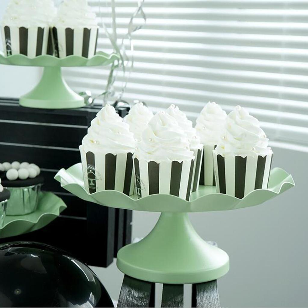 Wave Edge Cake Tray Macaroon Cupcake Stand Plate Metal Cake Tools Green M