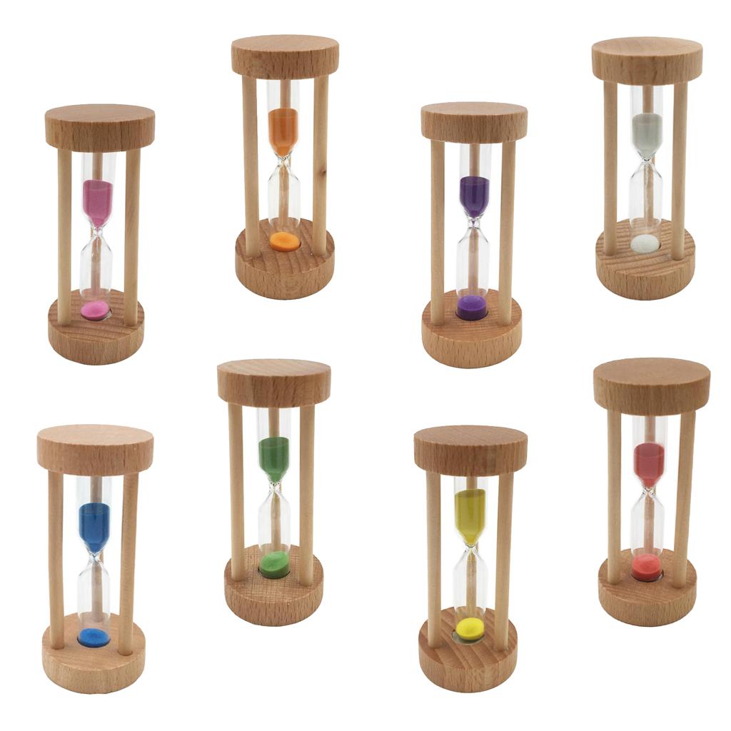 3xWooden Sandglass Hourglass Sand Clock Timers Desktop Clock 3 Minute Blue