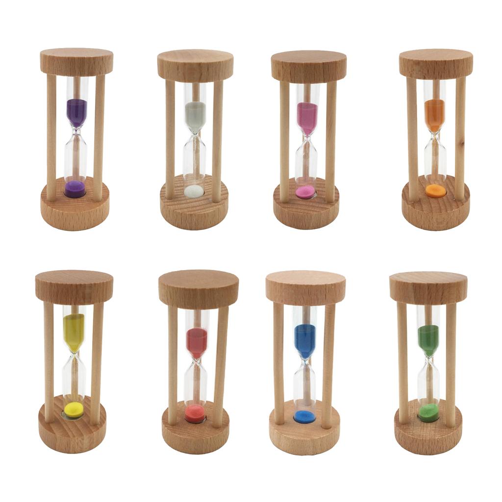3xWooden Sandglass Hourglass Sand Clock Timers Desktop Clock 3 Minute Blue