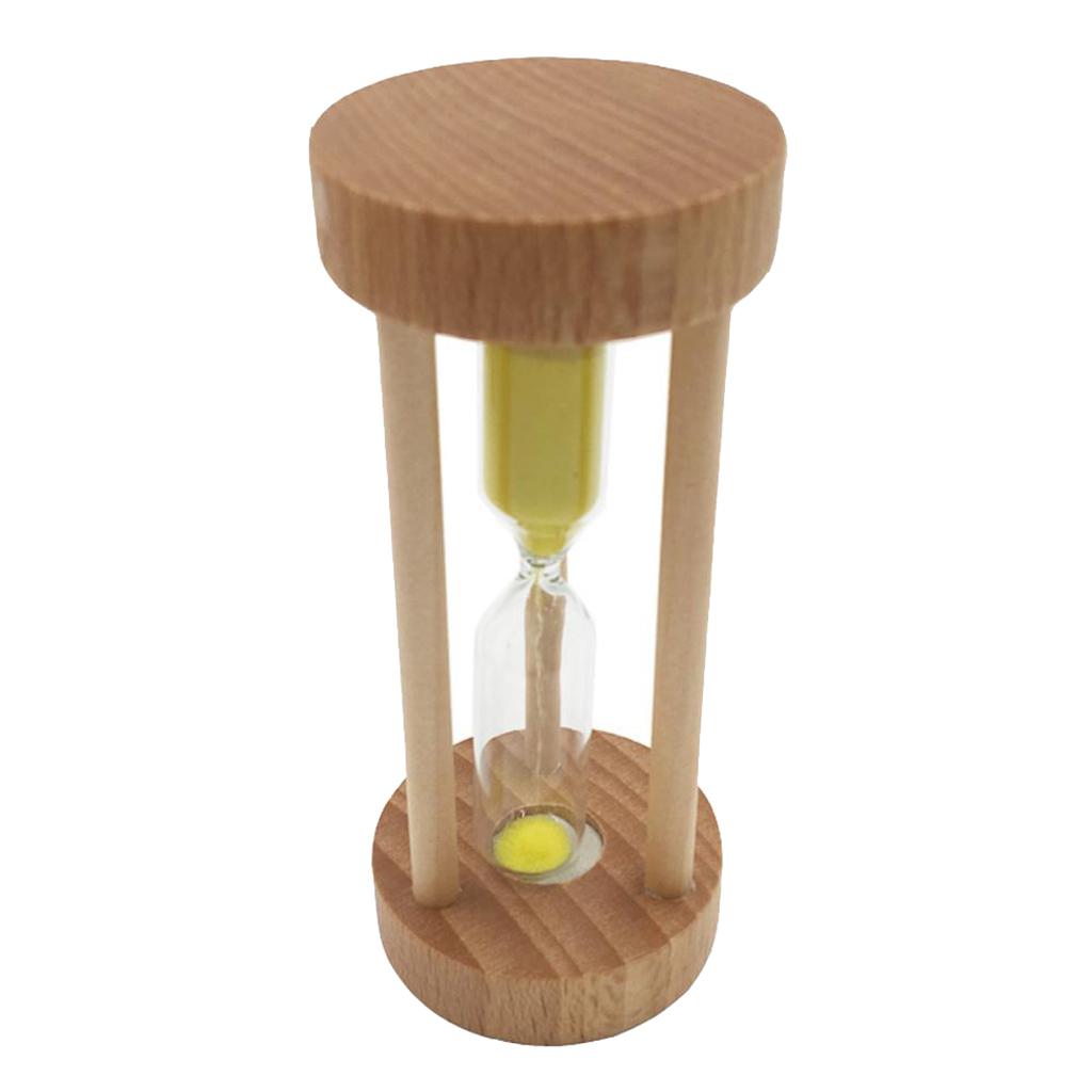 Wooden Sandglass Hourglass Sand Clock Timers Desktop Clock 3 Minute Yellow