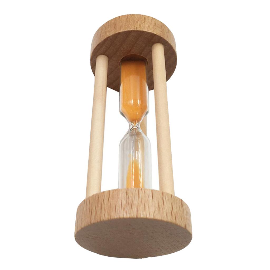 Wooden Sandglass Hourglass Sand Clock Timers Desktop Clock 3 Minute Orange