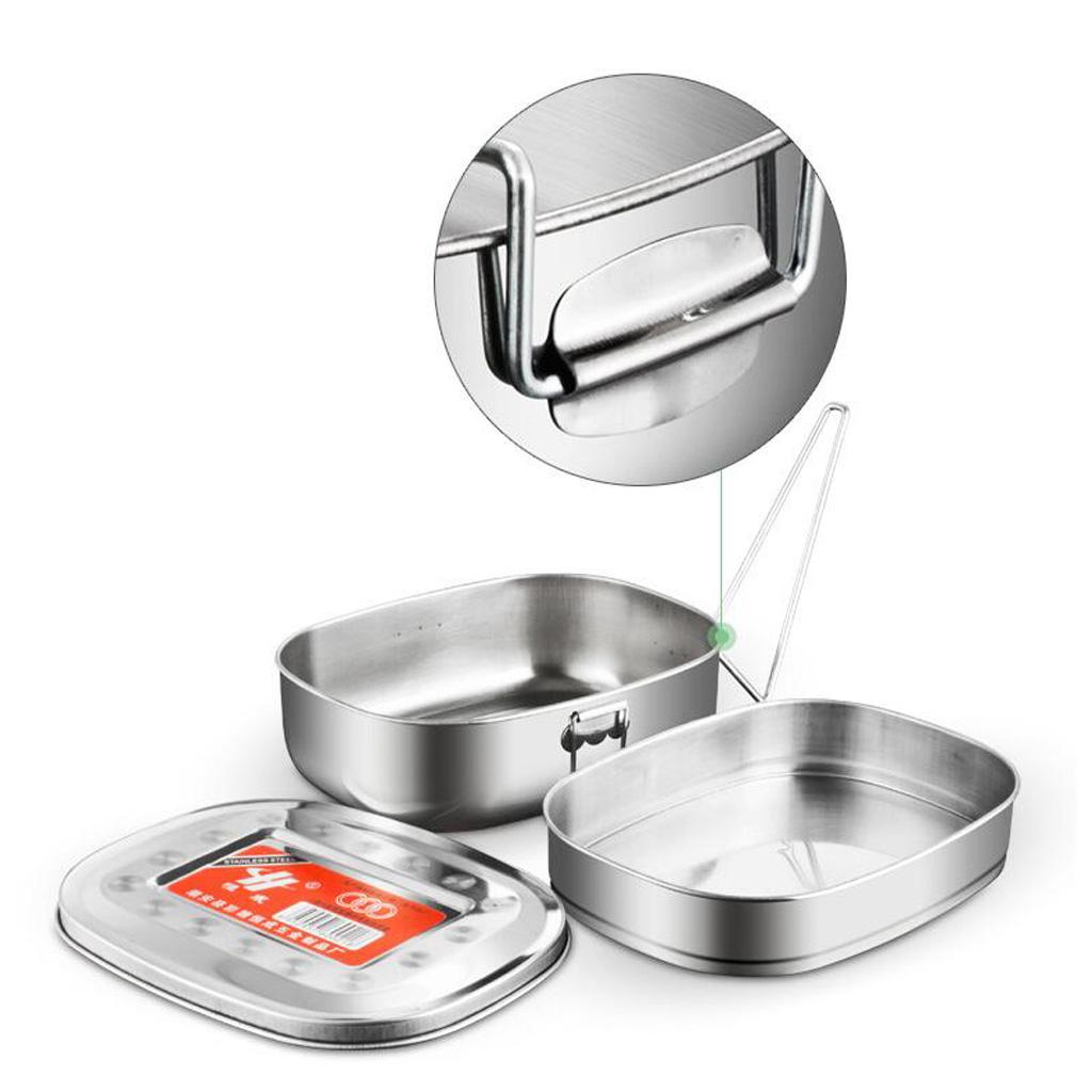 Stainless Steel Bento Lunch Box Food Containers Storage Lids Large