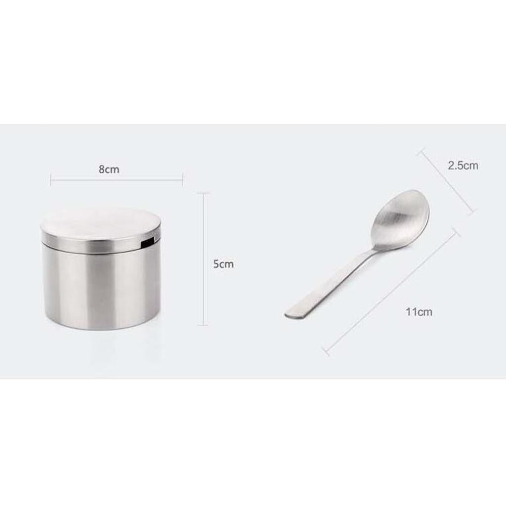 Stainless Steel Sugar Bowl with Lid and Sugar Spoon for Home Kitchen