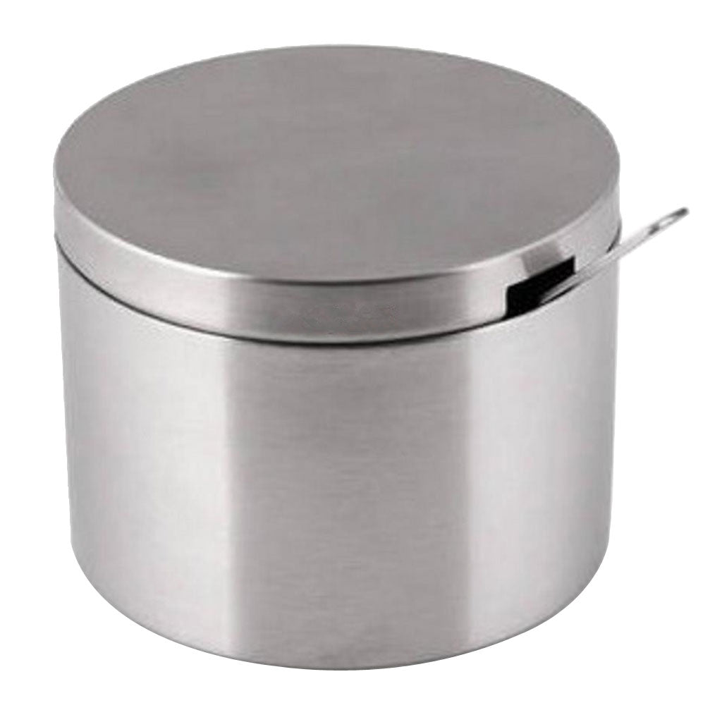 Stainless Steel Sugar Bowl with Lid and Sugar Spoon for Home Kitchen