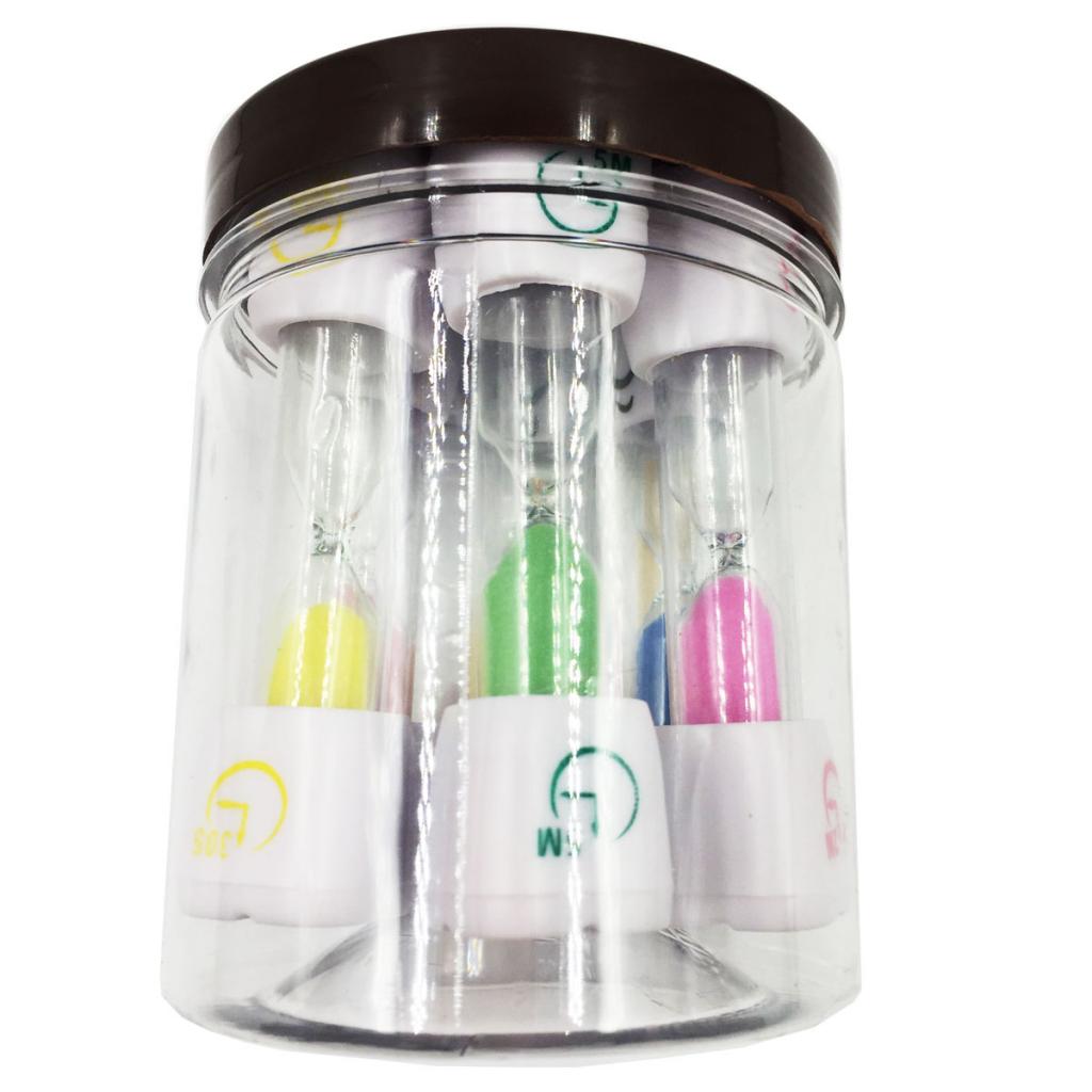 6Pcs Round Plastic Sand Timer Hourglass for Kid Reading Game Playing