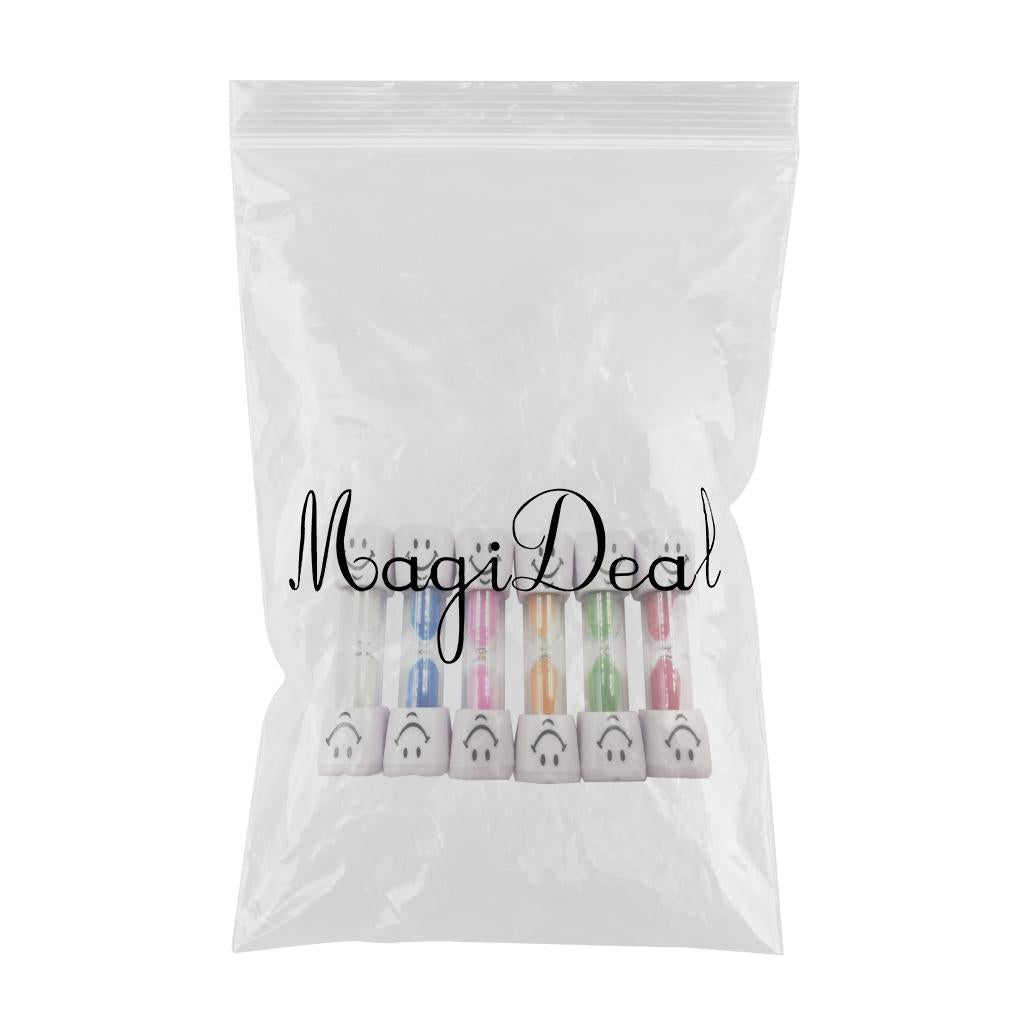 6Pcs Round Plastic Sand Timer Hourglass for Kid Reading Game Playing