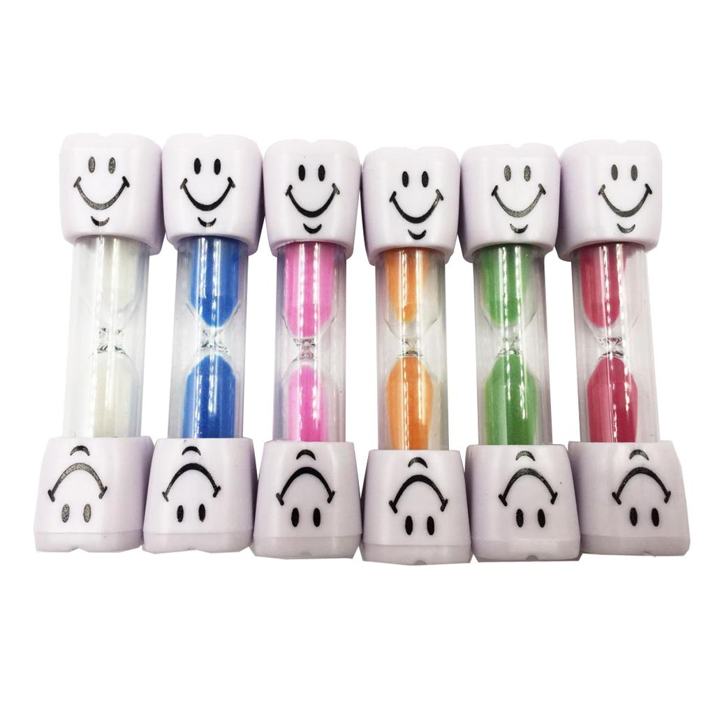 6Pcs Round Plastic Sand Timer Hourglass for Kid Reading Game Playing