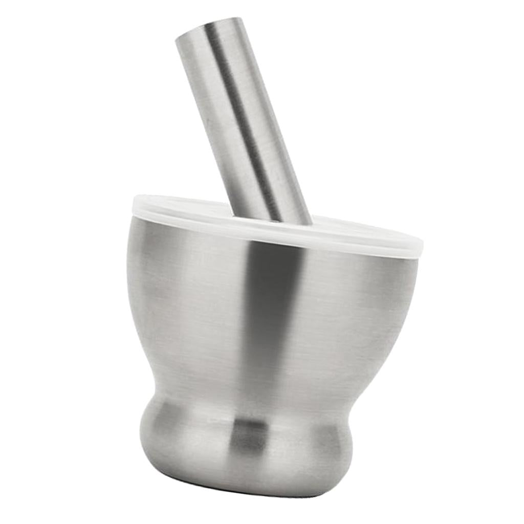 Stainless Steel Mortar & Pestle Set Garlic Spice Herb Grinder Bowl shape