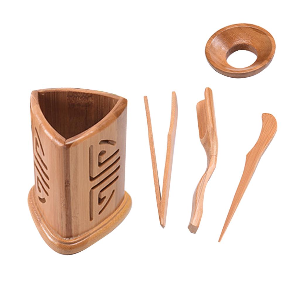 Bamboo Tea Set Classic Gongfu Tea Service Tools Small Natural Wood Saucer B
