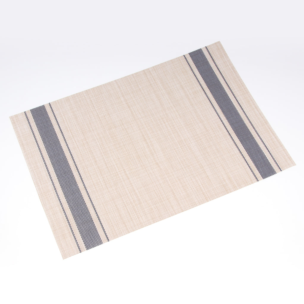 4-piece PVC Stripe Braided Insulated Mat Kitchen Dining Table Placemat Blue