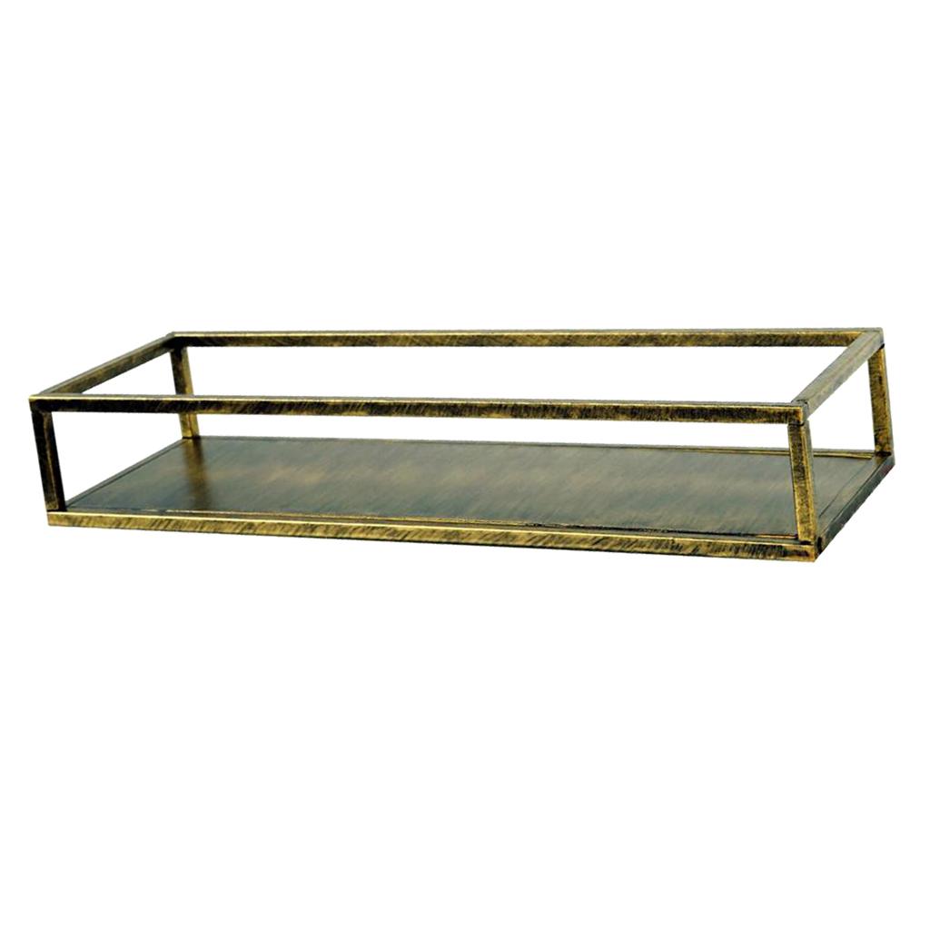 Decorative Metal Serving Tray Vanity Storage Tray Bronze Rectangle S