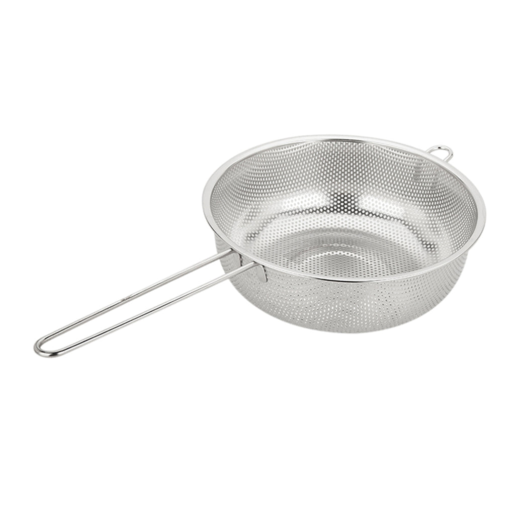 Micro Perforated Long Handle Stainless Steel Colander / Strainer 22.5cm