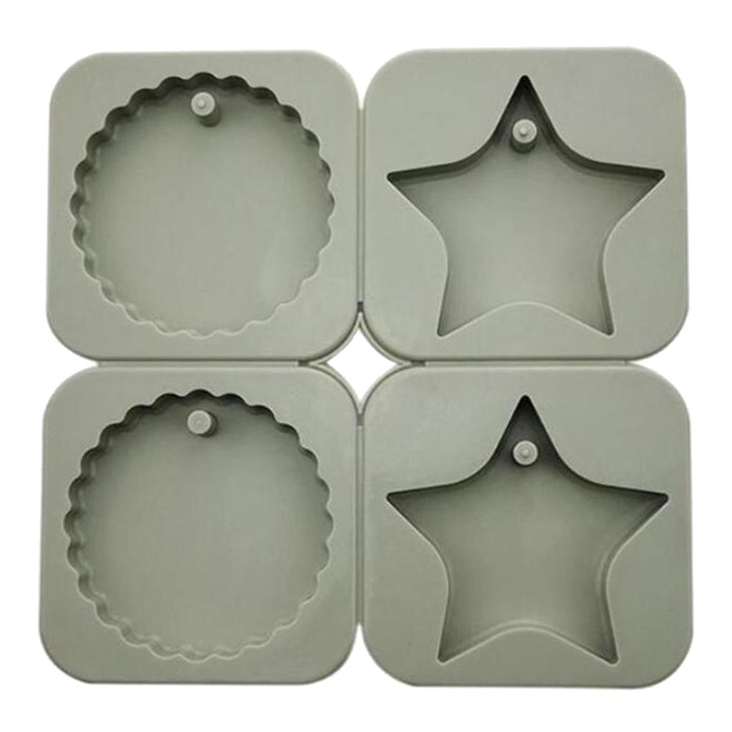 3D Candle Aroma Wax Tablet Silicone Mold C: 2 Star 2 Round