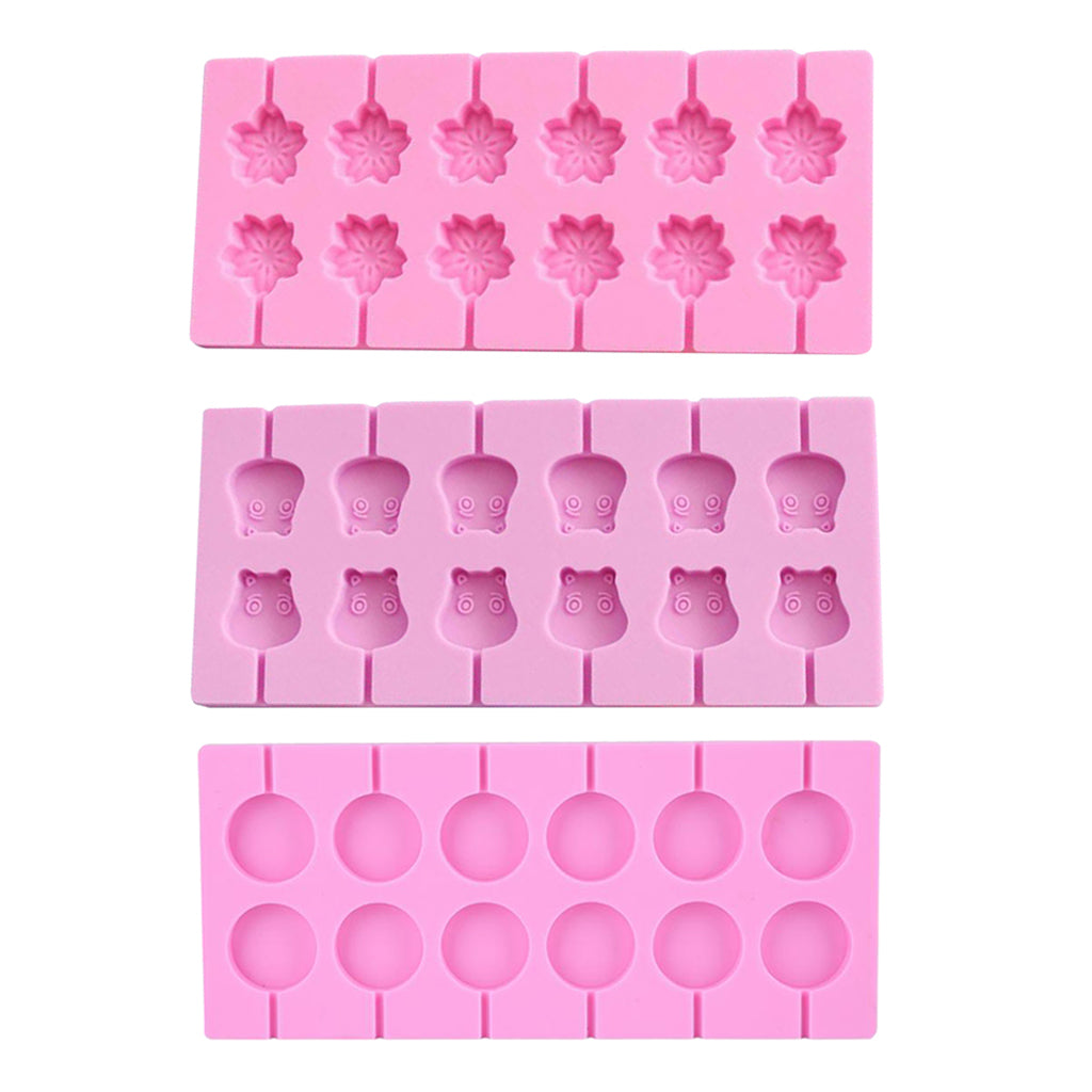 12 Silicone Mold Mould Tray Candy Chocolate Lollypop Mold Round