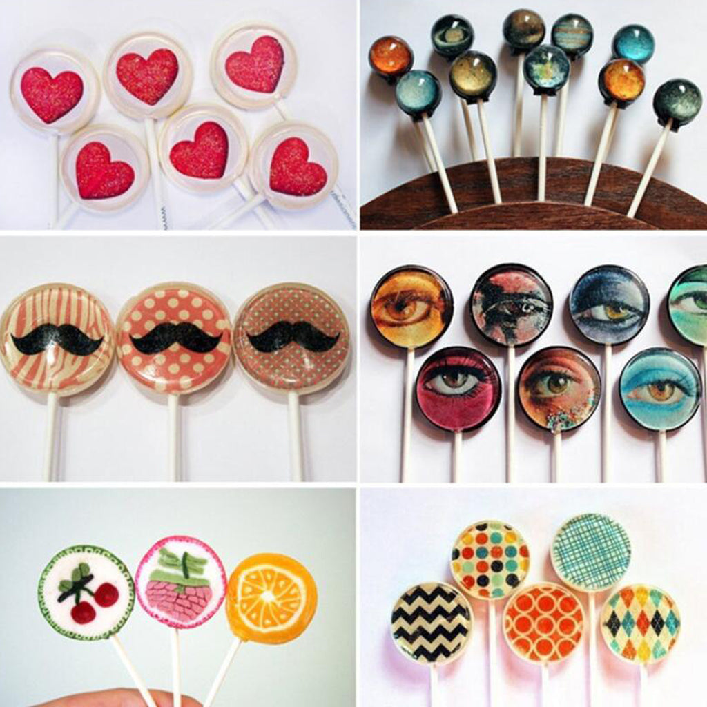 12 Silicone Mold Mould Tray Candy Chocolate Lollypop Mold Round