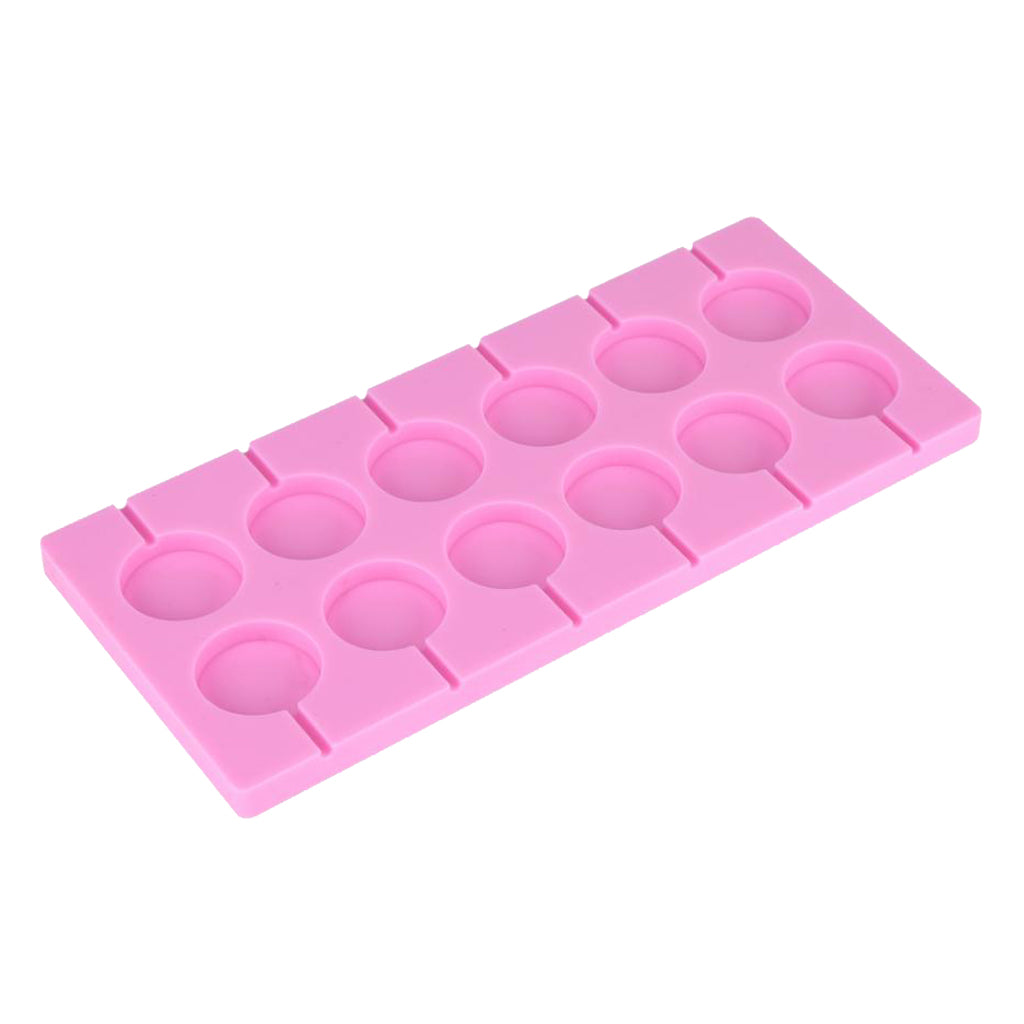 12 Silicone Mold Mould Tray Candy Chocolate Lollypop Mold Round