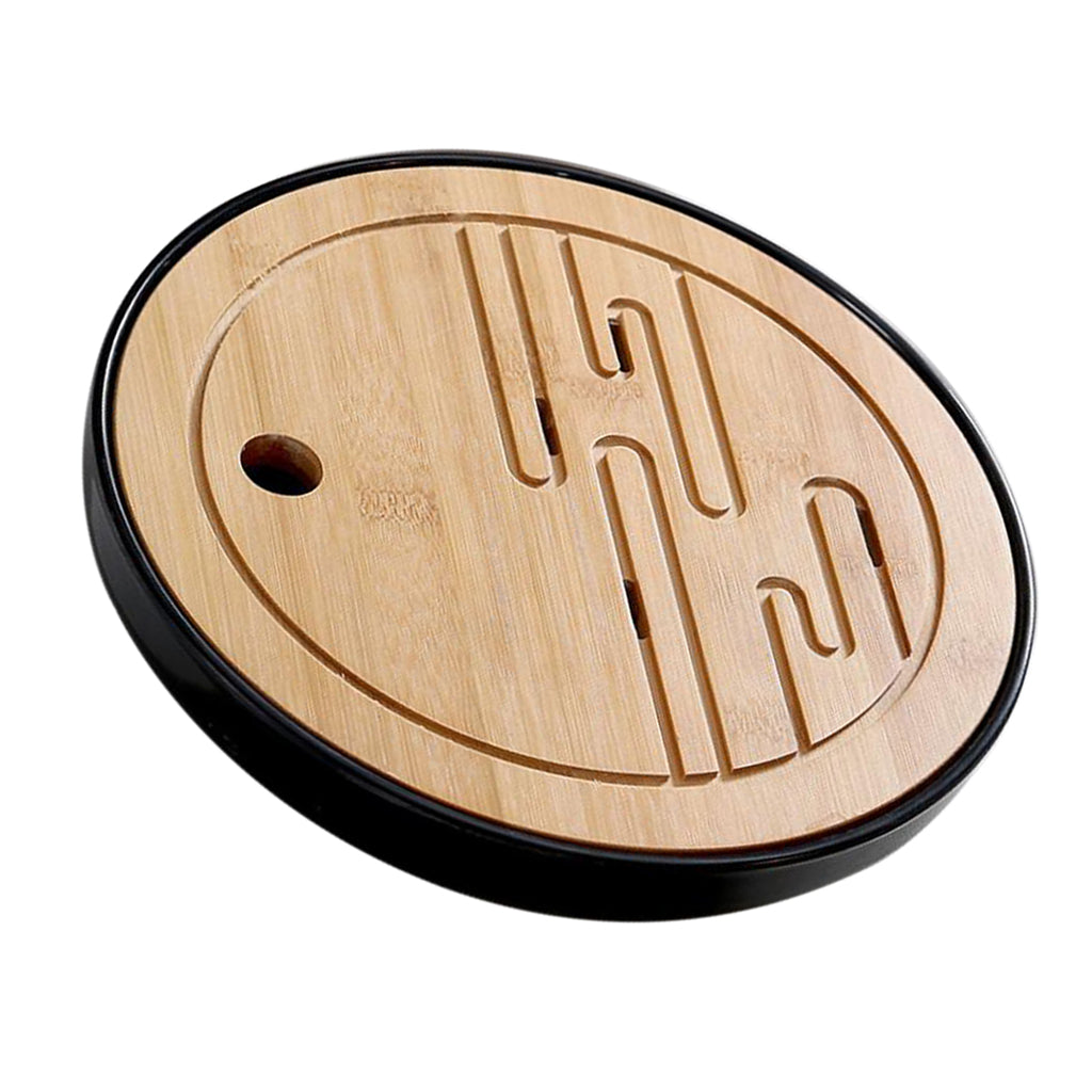 Bamboo Tea tray Drainage Water storage Kung Fu Tea Board Black clouds