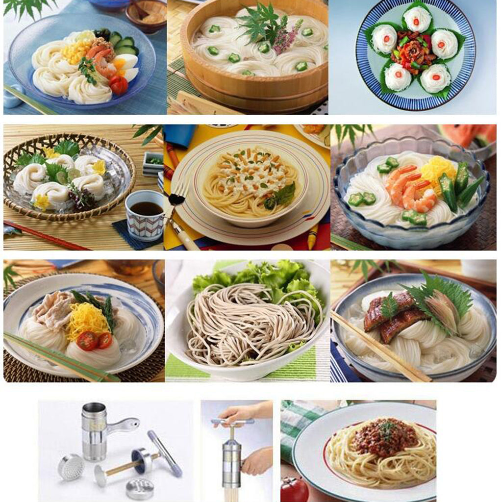 Manual Pasta Machine Noodles Spaghetti Fettuccine Tagliatelle Maker 5 Molds