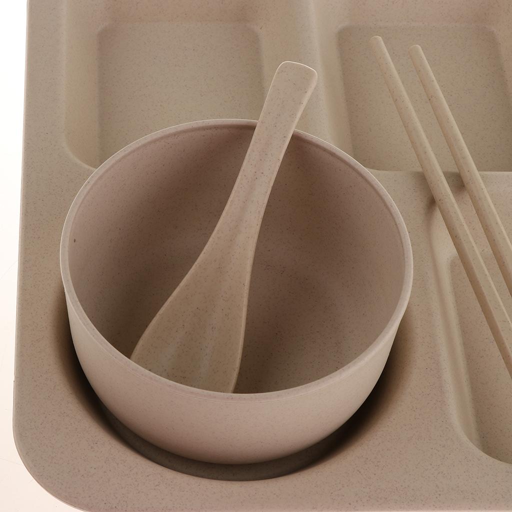 Food Storage Container Divided Serving Tray Cafeteria Mess Tray Beige