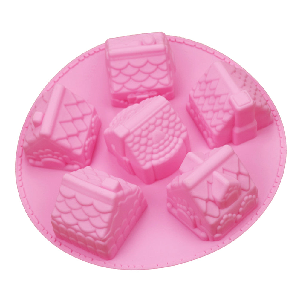 Silicone Creative 6 Holes House Cake Mold Chocolate Fondant Baking Tools