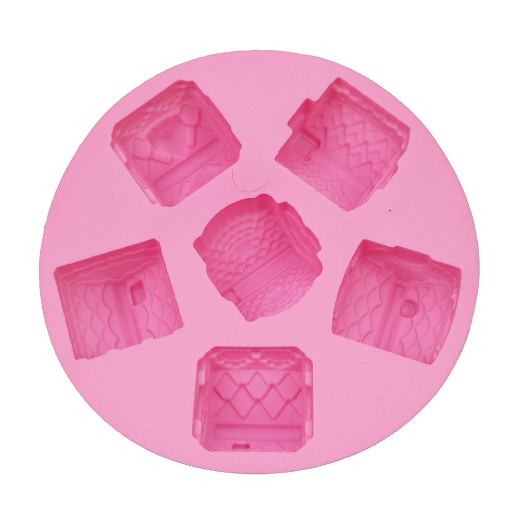 Silicone Creative 6 Holes House Cake Mold Chocolate Fondant Baking Tools
