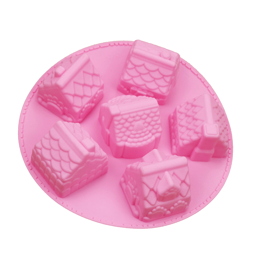 Silicone Creative 6 Holes House Cake Mold Chocolate Fondant Baking Tools