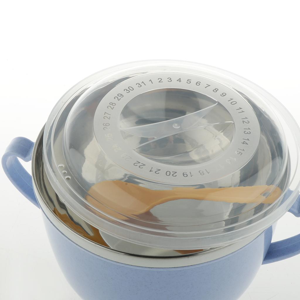 Stainless Steel Kids Noodles Bowl with Spoon for Ramen Soup Rice Snack Blue