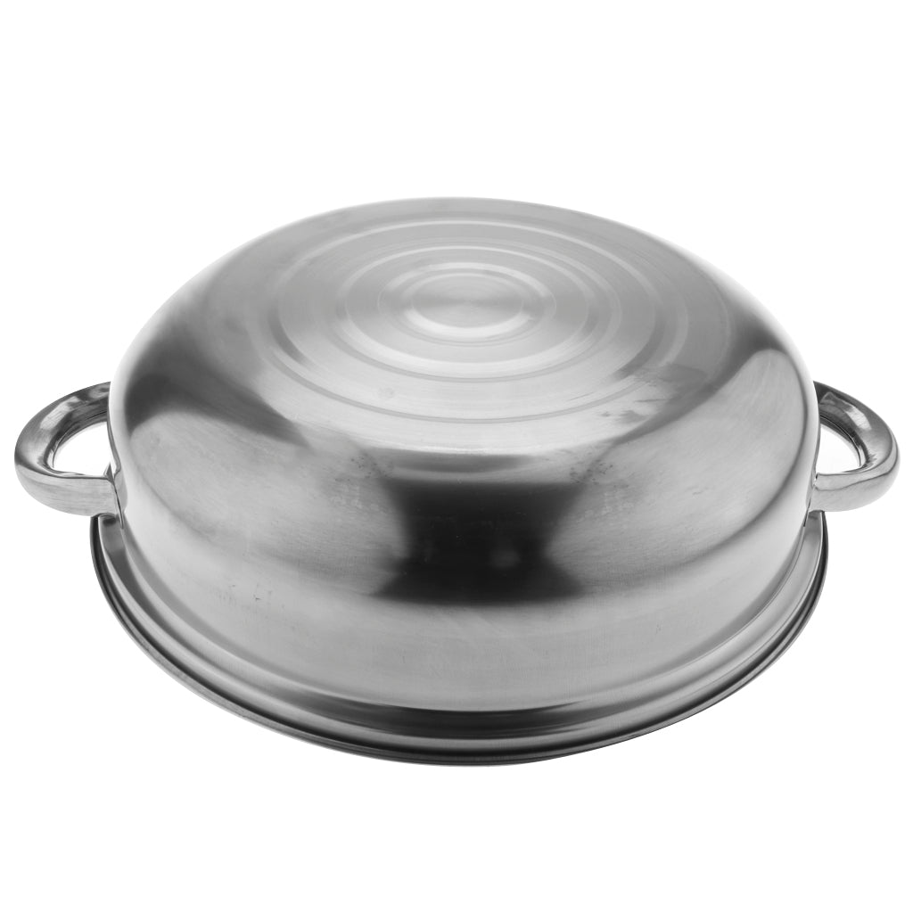 Stainless Steel Steam Cooker Steamer Pan Cook Pot Set Glass Lid 2 Tier A