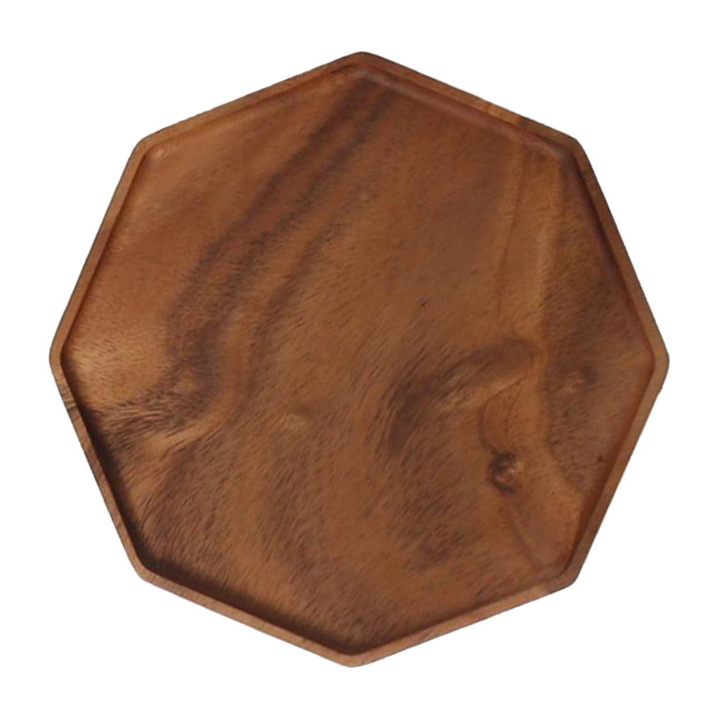 Wood Food Serving Tray For Breakfast in Bed Party Octagonal plate (large )