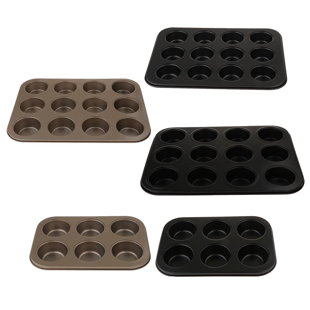 Non-Stick Muffin Pan Cupcake Cookie Molds Bakeware 6 Holes Black