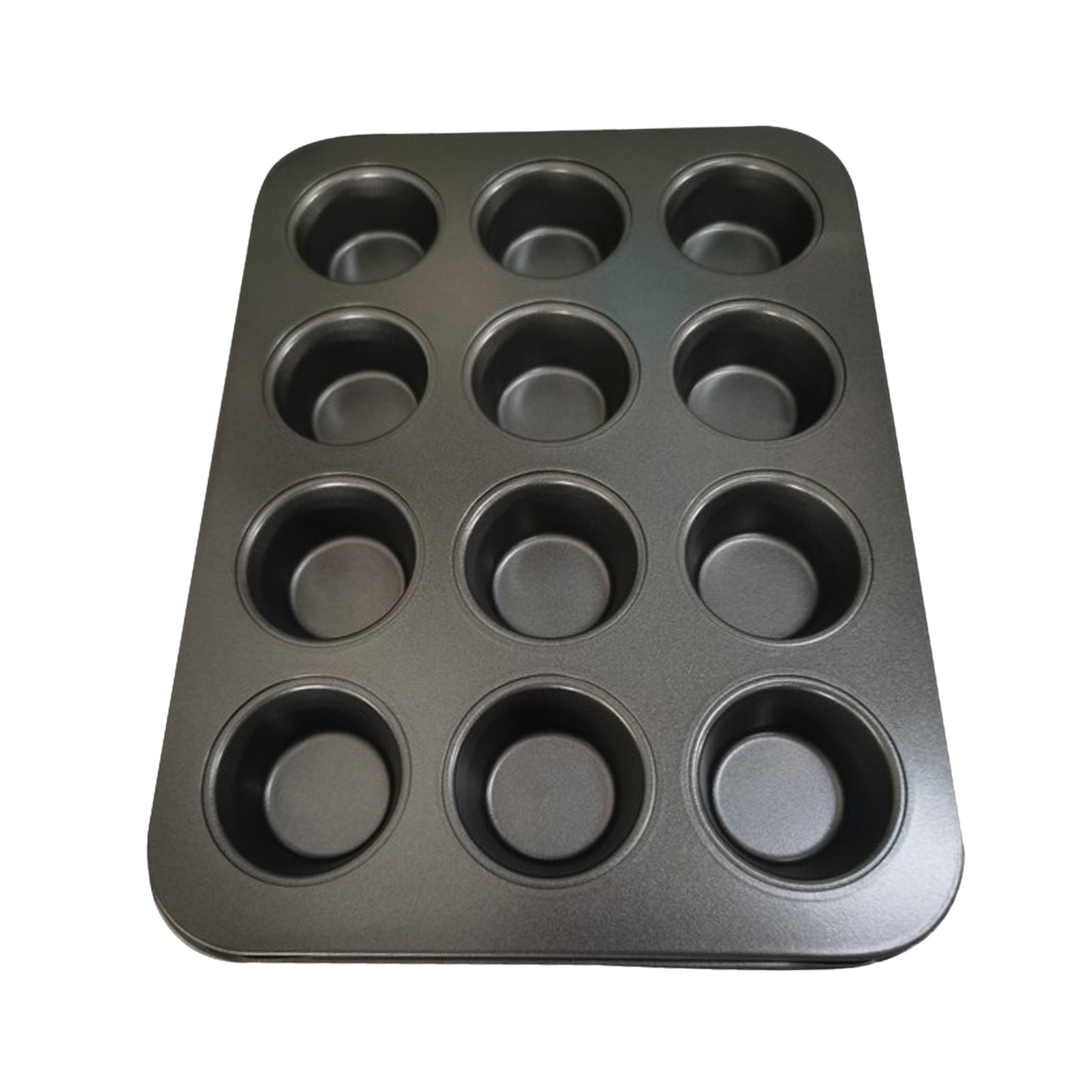 Non-Stick Muffin Pan Cupcake Cookie Molds Bakeware 12 Holes Small Grey