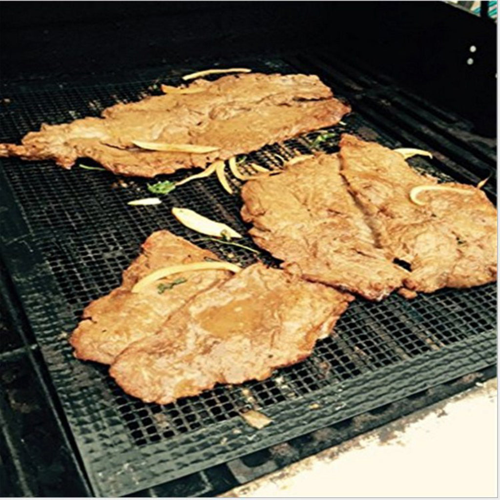 BBQ Grill Mesh Mat Reusable Liner Sheet Resistant Non-Stick Barbecue Meat