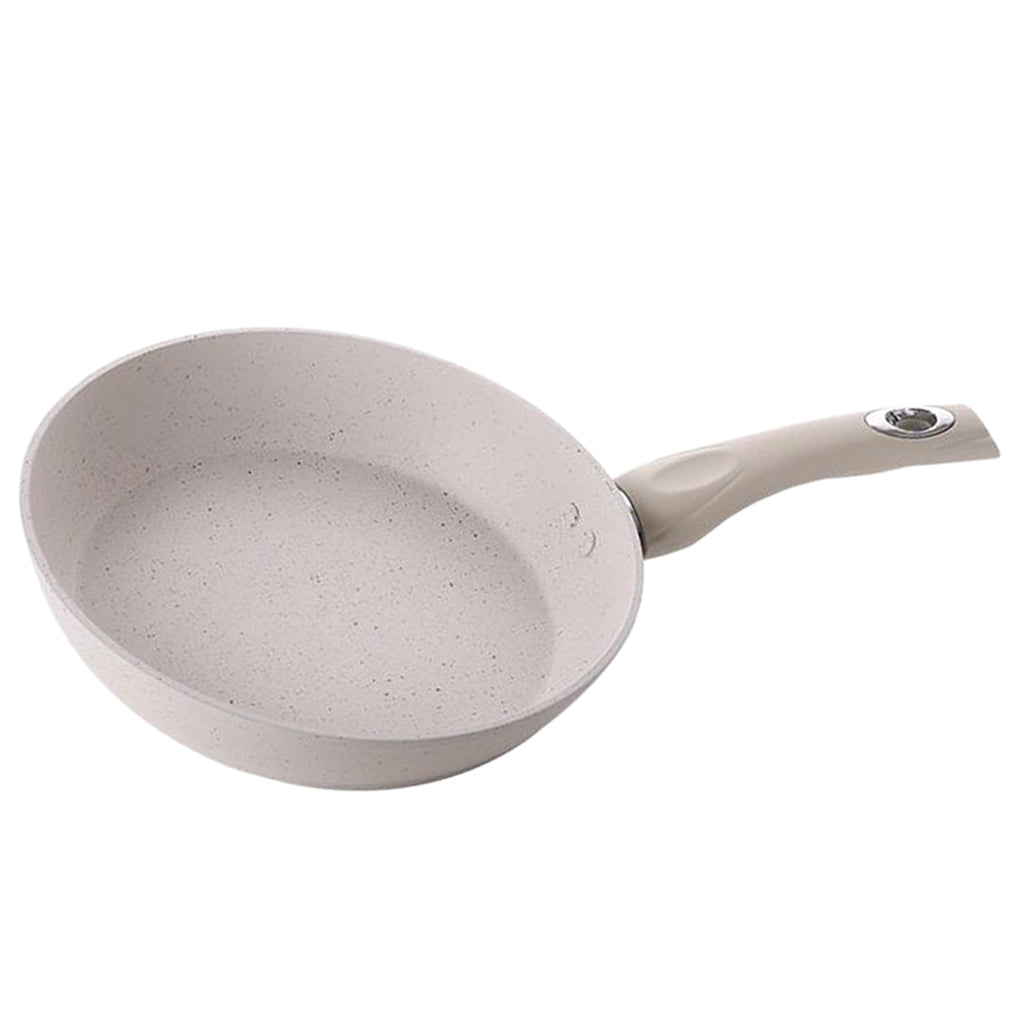 Non-stick Round Frying Pan Egg Pan Aluminum Kitchen Cookware Beige 20cm