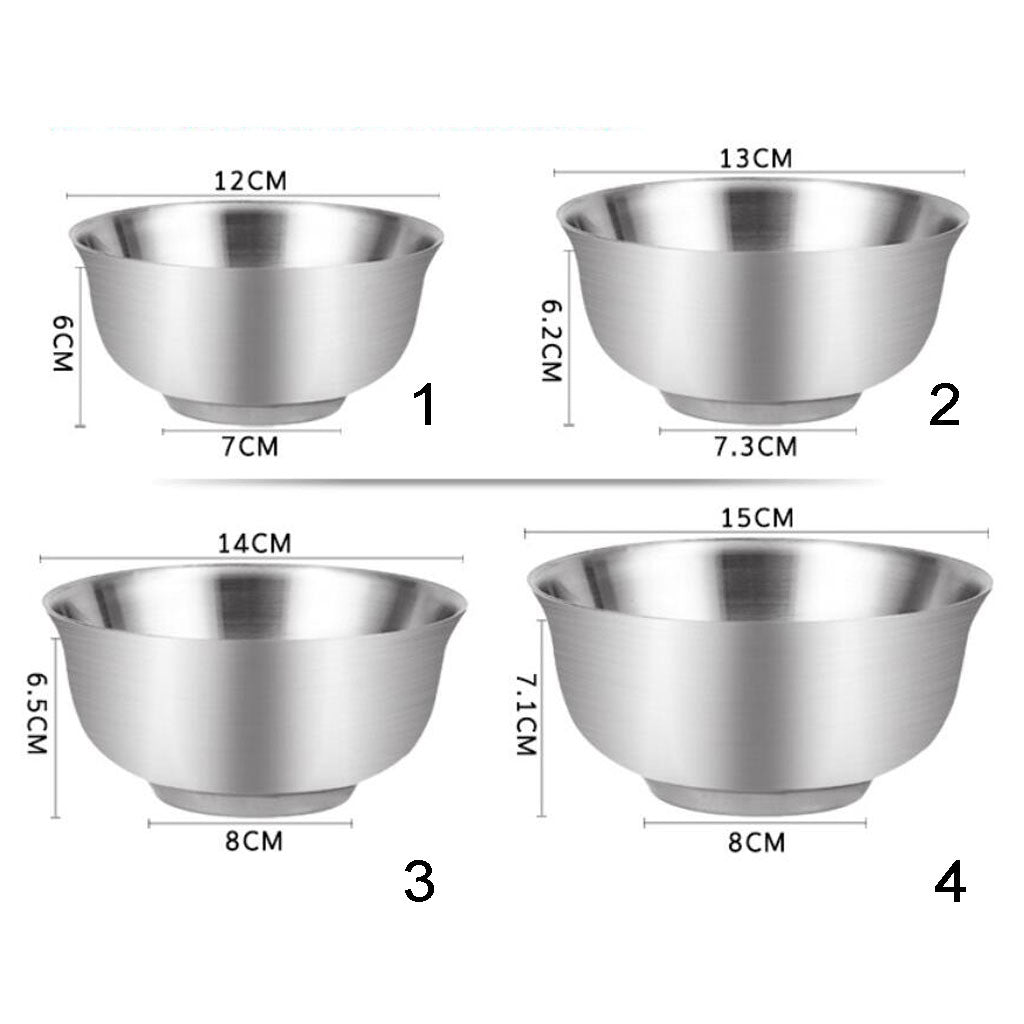Stainless Steel Serving Bowl Noodles Rice Salad Food Container 12cm