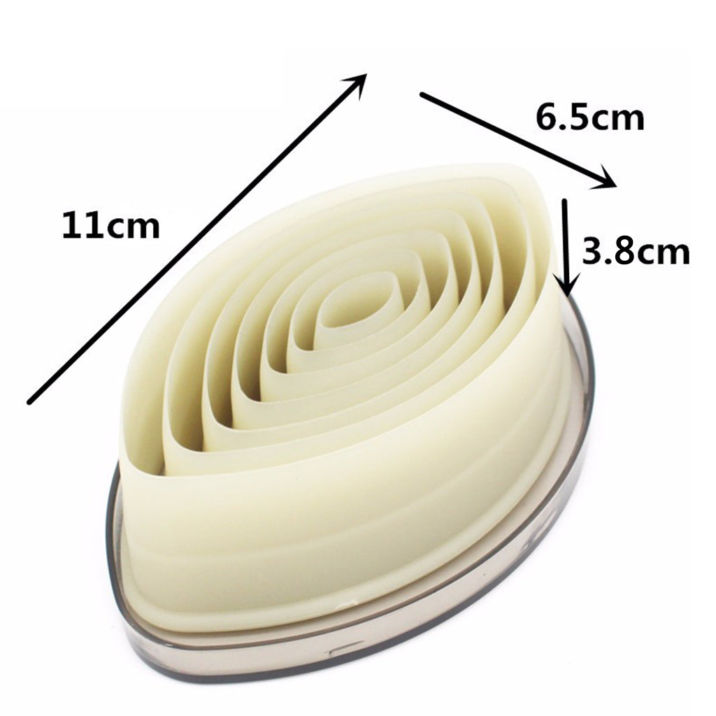 Football Shaped Nylon Biscuit Cutter Set 7 Piece Cookie Cutters Plain Edge
